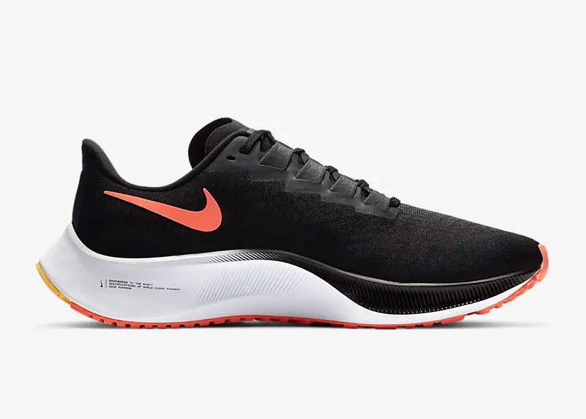 Nike Air Zoom Pegasus 37 Men's Road Running Shoes, Black/Bright