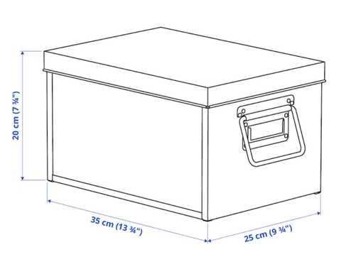 IKEA MANICK Box With Lid, Black 25x35x20 cm