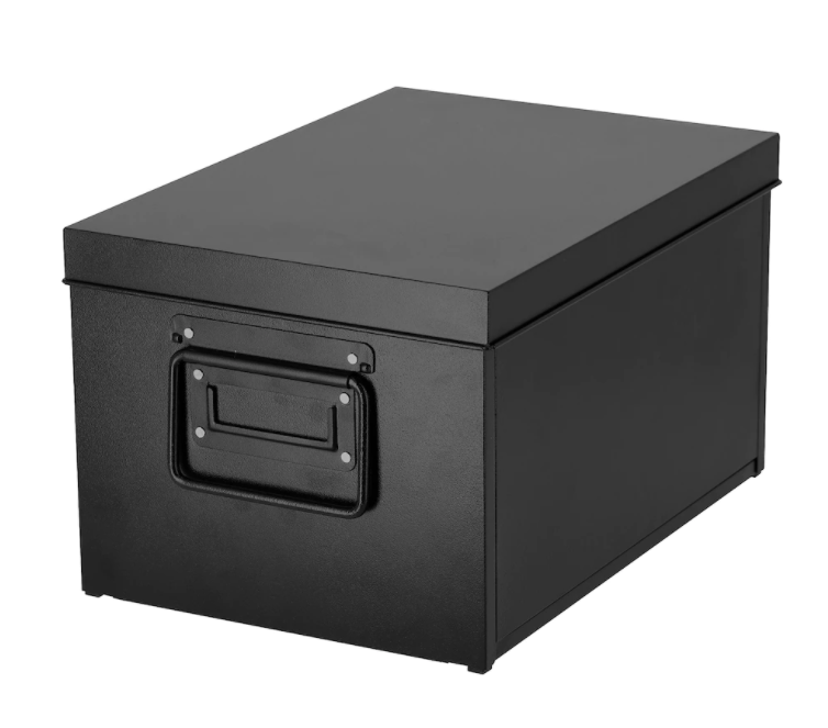 IKEA MANICK Box With Lid, Black 25x35x20 cm