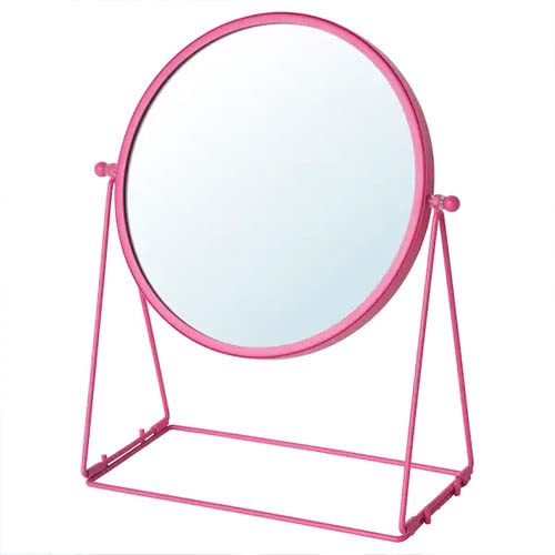 IKEA LASSBYN Table Mirror, Turnable Mirror For Home, Decoration, Easy to Turn, Magnifying Mirror Glass Pink 17 cm