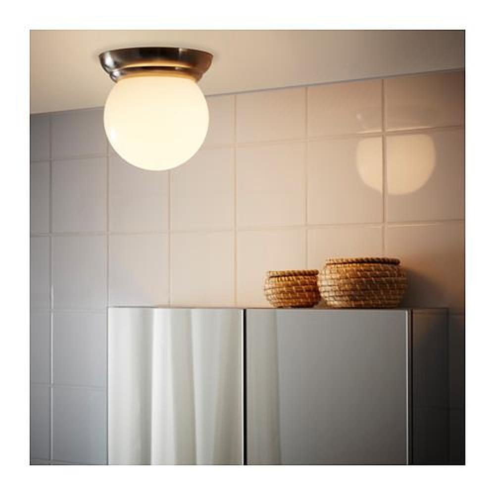 IKEA LILLHOLMEN Ceiling/Wall Lamp Nickel-Plated- White