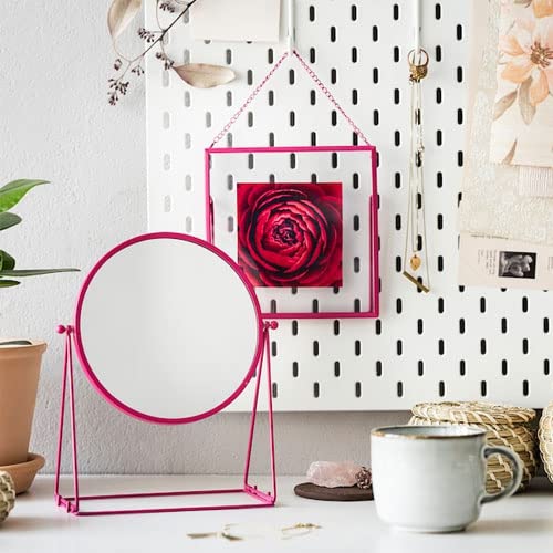 IKEA LASSBYN Table Mirror, Turnable Mirror For Home, Decoration, Easy to Turn, Magnifying Mirror Glass Pink 17 cm