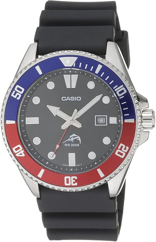 Casio MDV106B-1A2VCF BLUE/RED Dive Watch with Black Resin Strap FREE SHIPPING