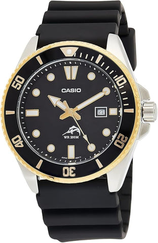 Casio MDV106G-1AV Gold Dive Watch with Black Resin Strap FREE SHIPPING