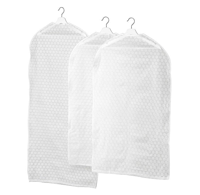 IKEA PLURING Clothes Cover, Set of 3, Transparent White
