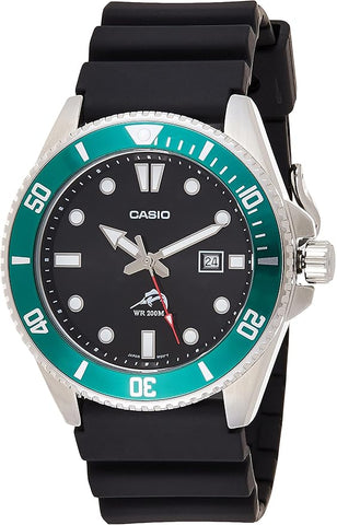 Casio MDV-106B-1A3VCF GREEN Dive Watch with Black Resin Strap FREE SHIPPING