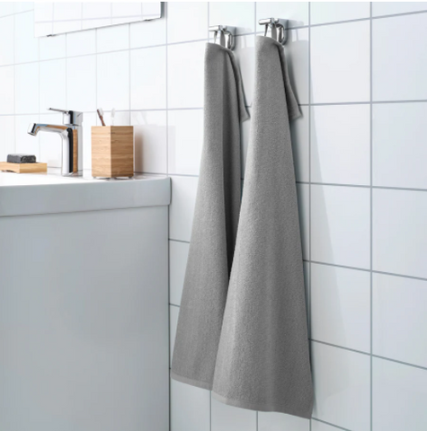 IKEA KORNAN Hand Towel, Towel For Home, Bathroom, Sink Side Towel, Soft, Cotton - Viscose Lightweight and Fast-Drying Extra Soft And Absorbent, Grey, 40x70 cm