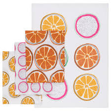 IKEA TORVFLY Tea towel, patterned/orange, 45x60 cm FREE SHIPPING