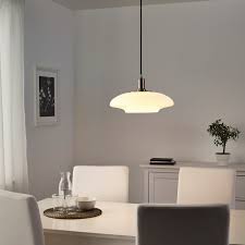 IKEA TALLBYN Pendant lamp, nickel-plated/opal white glass, 40 cm FREE SHIPPING