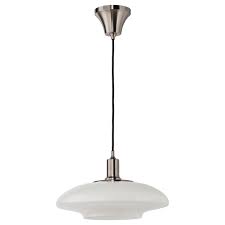 IKEA TALLBYN Pendant lamp, nickel-plated/opal white glass, 40 cm FREE SHIPPING