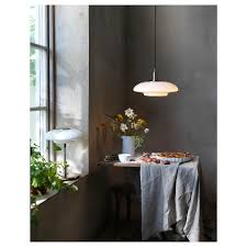 IKEA TALLBYN Pendant lamp, nickel-plated/opal white glass, 40 cm FREE SHIPPING