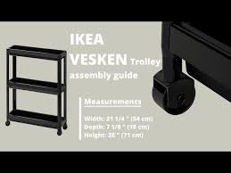 IKEA VESKEN Trolley, black, 54x18x71 cm FREE SHIPPING