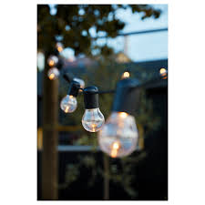 IKEA UTSUND LED lighting chain with 12 lights, outdoor/battery-operated black