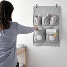 IKEA LEN Hanging storage, dotted/light grey, 45x64 cm FREE SHIPPING