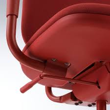 IKEA SMÖRKULL Office chair with armrests, Grasnas red FREE SHIPPING