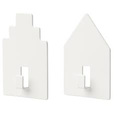 IKEA TIPPVAGN Hook, self-adhesive, house/white FREE SHIPPING