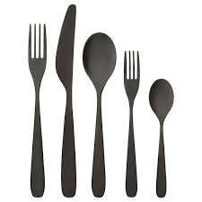 IKEA TILLAGD 24-piece cutlery set, black FREE SHIPPING