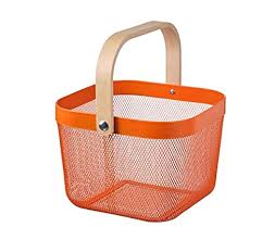 IKEA RISATORP Basket, ORANGE COLOR , 25x26x18 cm FREE SHIPPING