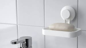 IKEA TISKEN Soap dish with suction cup, white