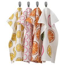 IKEA TORVFLY Tea towel, patterned/orange, 45x60 cm FREE SHIPPING