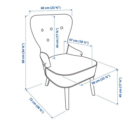 IKEA REMSTA Armchair, Hakebo Dark Grey