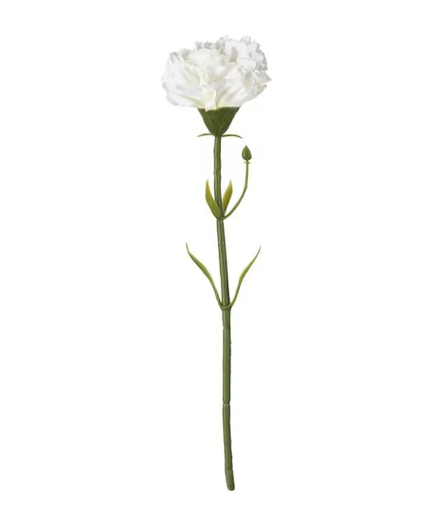 IKEA SMYCKA Artificial flower, Carnation / White 30 cm