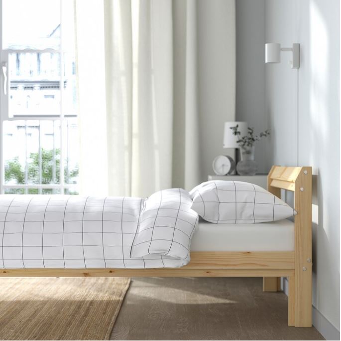 IKEA NEIDEN Bed Frame, Pine Birch, Luroy, 90×200 cm