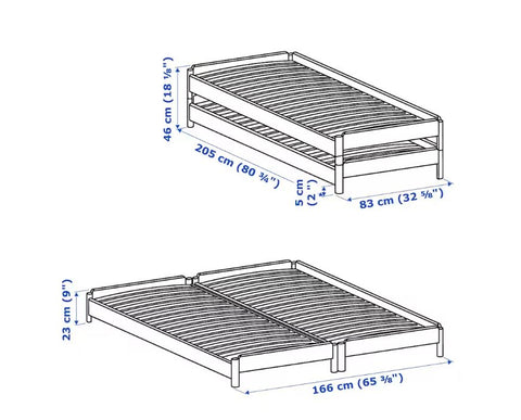 IKEA UTAKER Stackable Bed, Pine, 80x200cm 2Pack