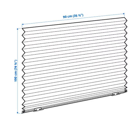 IKEA SCHOTTIS Pleated Blind, White 90x190 cm