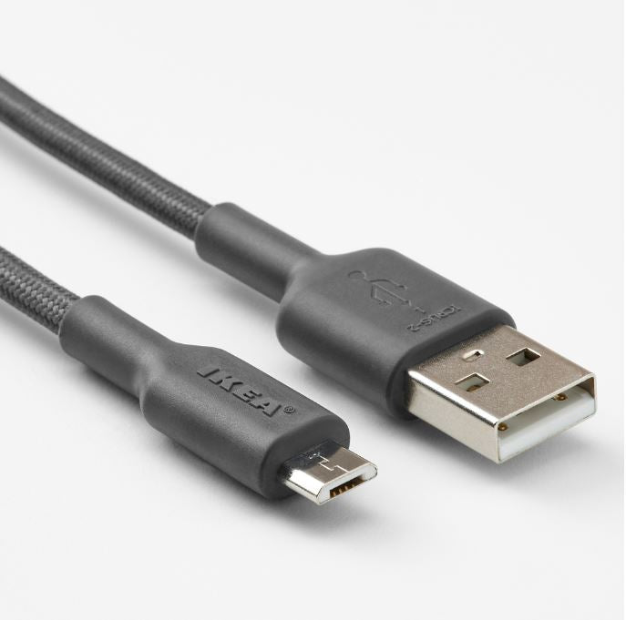 IKEA LILLHULT USB Type A To Micro USB Dark Grey 1.5 m
