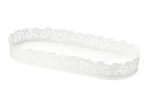 IKEA SAMVERKA Candle Dish, Oval White, 35×15 cm