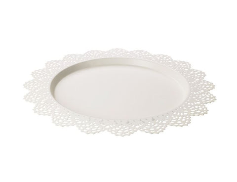 IKEA SKURAR Candle Dish, White, 18 cm