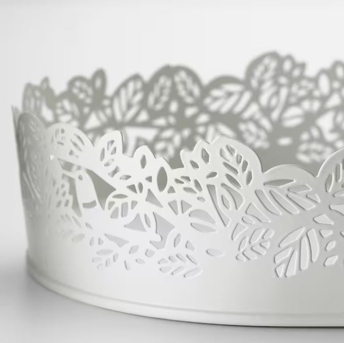 IKEA SAMVERKA Candle Dish, Oval White, 35×15 cm