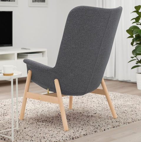 IKEA VEDBO High-Back Armchair, Gunnared Dark Grey