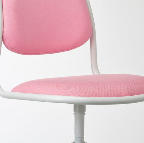 IKEA ORFJALL Children's Desk Chair, White-Vissle Pink