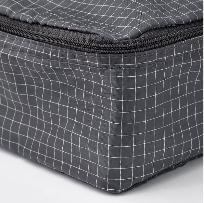 IKEA RENSARE Clothes Bag, set of 3, Check Pattern/Grey Black