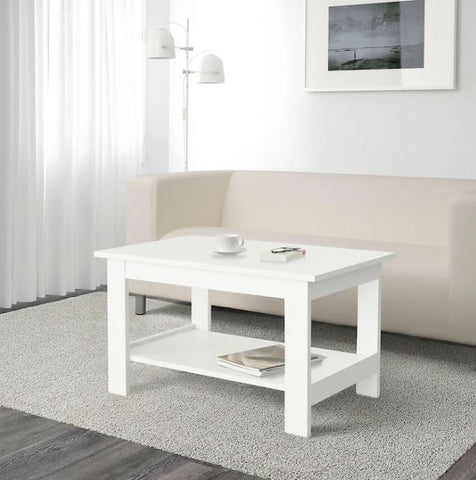IKEA NODELAND Coffee Table, Simple Design Table With Large Shelf , Perfect For Living Room, Room, 80x49 cm- White