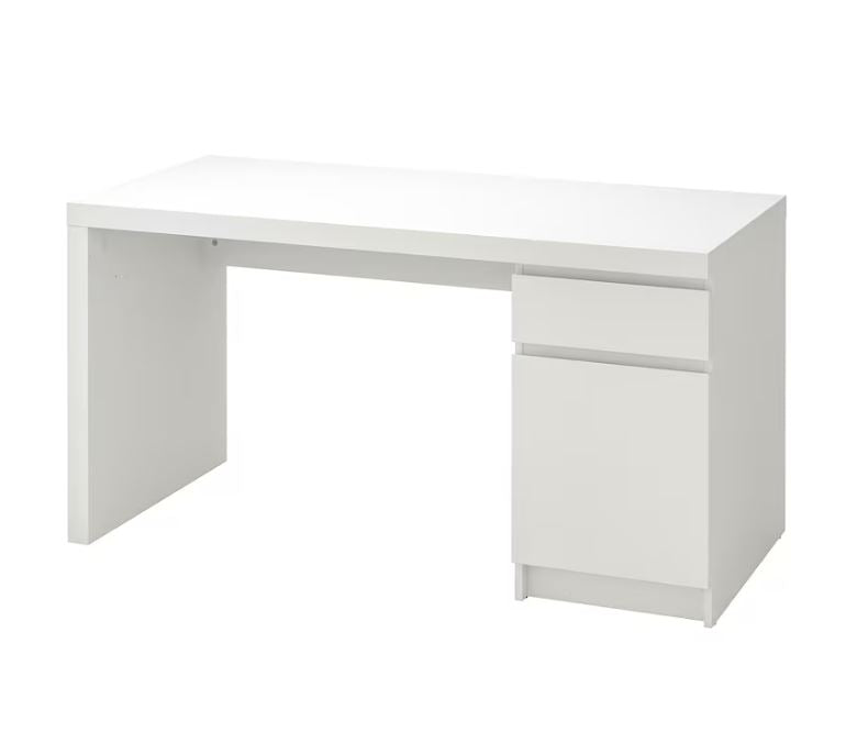 IKEA MALM Desk, White, 140×65 cm