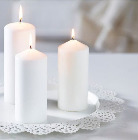 IKEA SKURAR Candle Dish, White, 18 cm