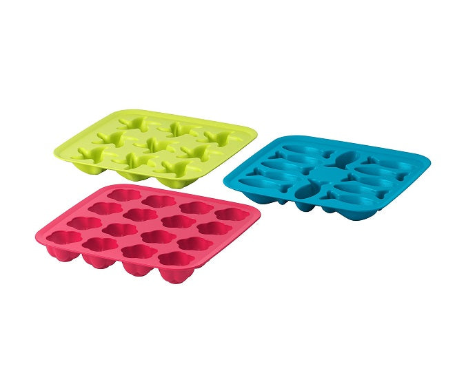 IKEA PLASTIS Ice Cube Tray, Green/Pink, Turquoise