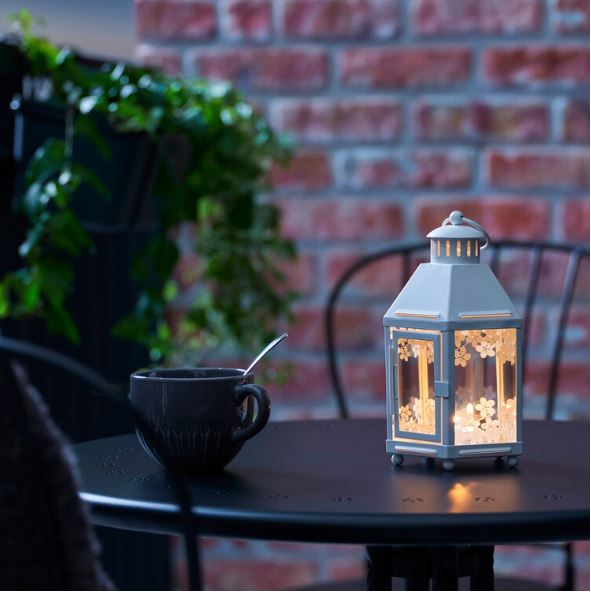 IKEA KRINGSYNT Lantern for Tealight, in-Outdoor, White 21 cm