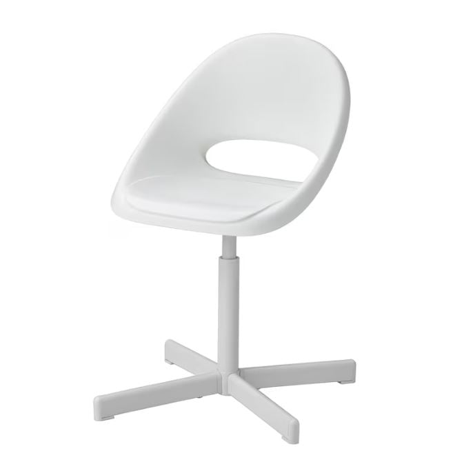 IKEA LOBERGET Seat Shell -SIBBEN Frame, Junior Swivel Chair - White