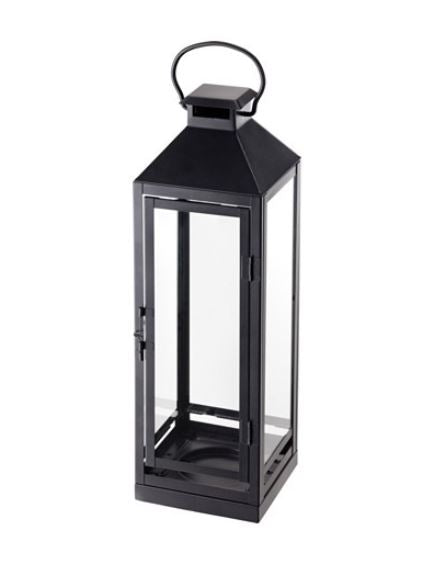 IKEA LAGRAD Lantern For Block Candle, in/outdoor, Black, 43 cm