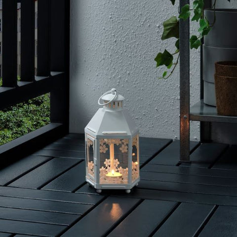IKEA KRINGSYNT Lantern for Tealight, in-Outdoor, White 21 cm