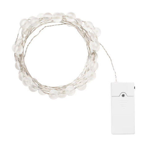 IKEA SNOYRA LED Lighting Chain with 40 Lights, Indoor, Battery-Operated Silver-Colour