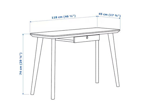 IKEA LISABO Desk, Ash Veneer 118x45 cm