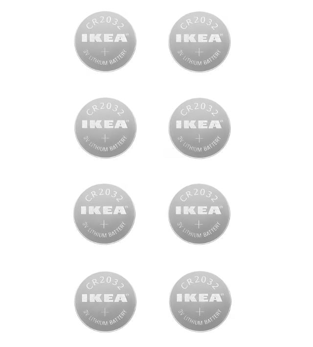 IKEA PLATTBOJ Lithium Battery, CR2032 3V / 8 Pack