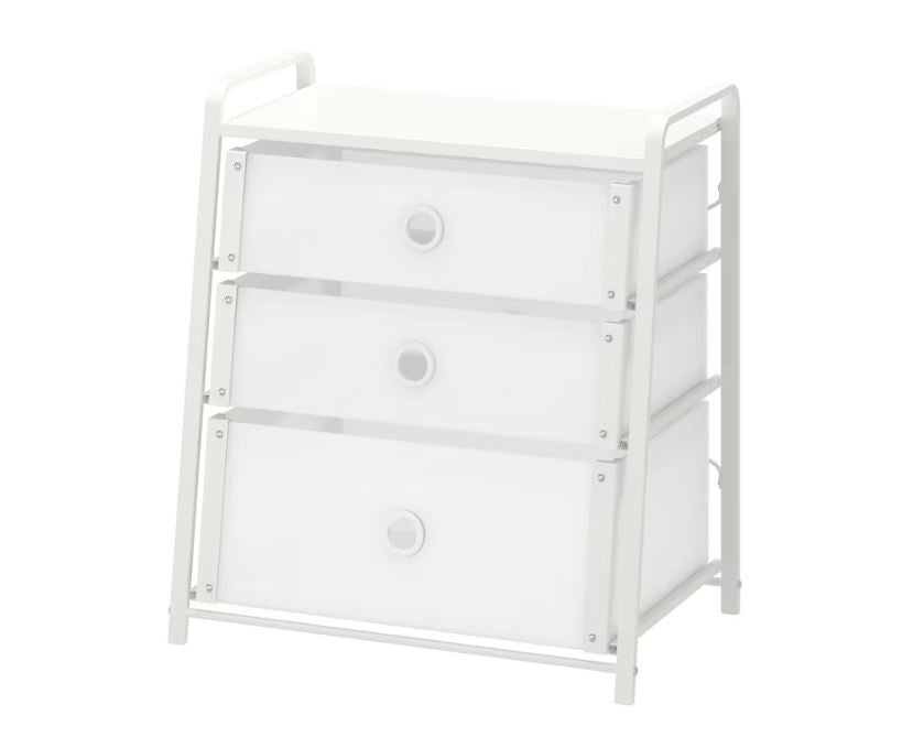 IKEA LOTE Chest of 3 Drawers, White, 55×62 cm