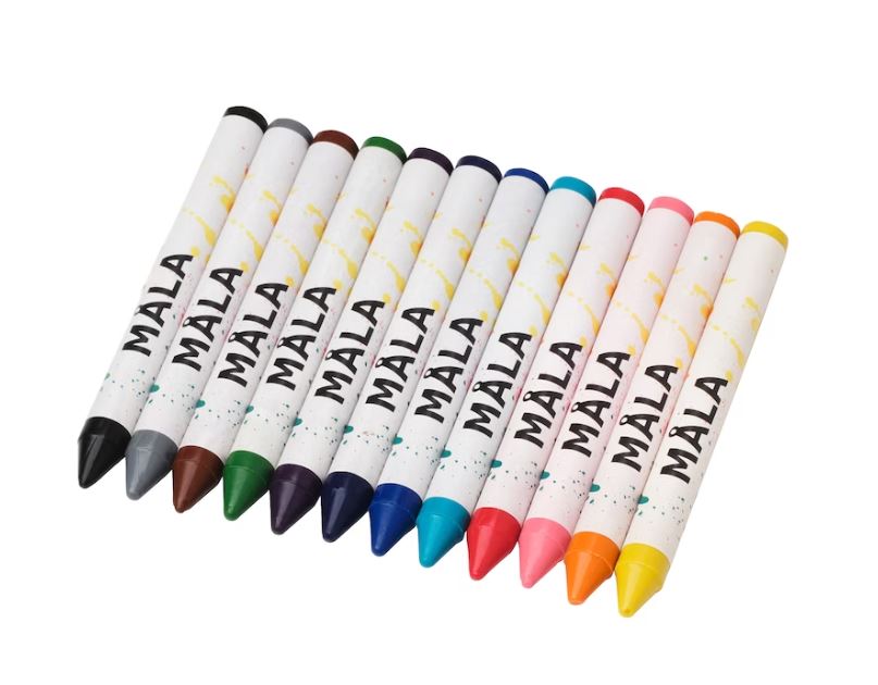 IKEA MALA Wax Crayon, Mixed Colours