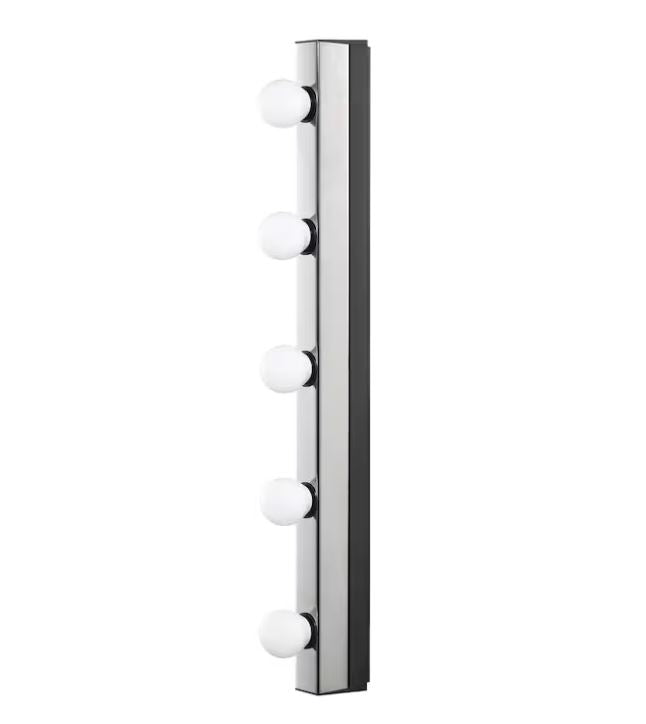 IKEA MUSIK Wall Lamp, Wired-In Installation, Chrome-Plated